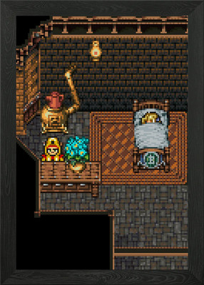 Final Fantasy VI Celes Bed Framed Wall Art Poster Canvas Print Picture
