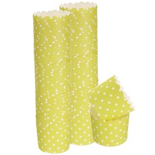 100 pezzi stampi da forno di carta 6 oz stampi per muffin per cupcake a pois giallo scuro