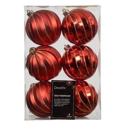 Kaemingk Set Weihnachtsbaumkugeln Red Rot (6 Stk) Kunststoff