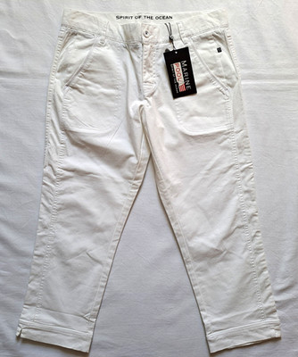 Marine Pool Damen Sommer Capri Hose Gr.S Baumwolle Elasthan weiß UVP89,90 