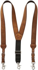 Nocona Belt Co. Men's Basic Basket Leather Suspender, sand brown, XX-Large