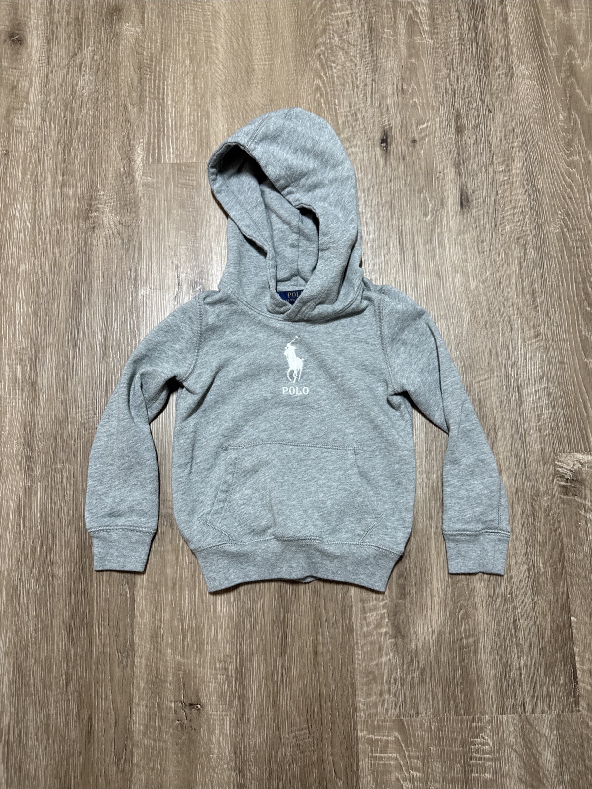 Polo Ralph Lauren Felpa con Cappuccio Big Pony Giacca Bambini Giovani Taglia 5 Grigio