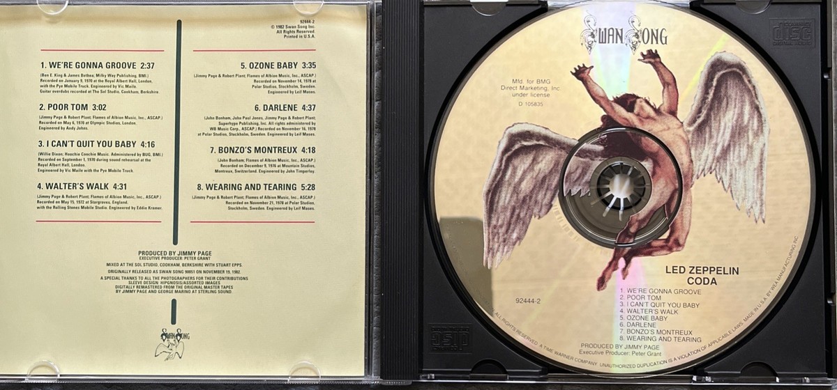 Led Zeppelin Coda Audio CD VG Condition Plant Page | eBay
