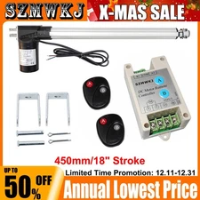 US 6000N 18" Linear Actuator Heavy Duty 12V DC Motor W/ Brackets W/ Controller