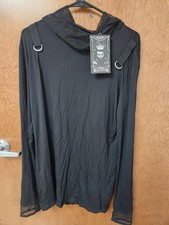 Killstar Single Soul Hooded Long Sleeve Shirt Black As Soul Size Small NWT