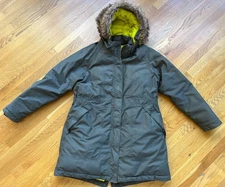 The North Face Womens Arctic Parka Down HyVent Faux Fur Hood Olive Green Size 1X