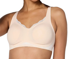 Evelyn  Bobbie Lace Beyond Seamless Wirefree Bra Small Peach Rose A711596