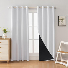 100 Blackout Curtain 2 Panels Set,Thermal Insulated Window Drapes for Bedroom,F