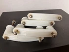 Vintage white milk glass drawer/cabinet pulls 4" with hardware