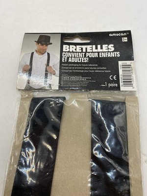 SUSPENDERS BLACK NEW OLD STOCK 