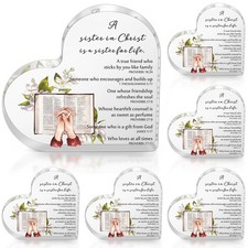 Barydat 5 Pcs Valentine Sister in Christ Gifts 5 x 5 x 0.39 inch, transparent 