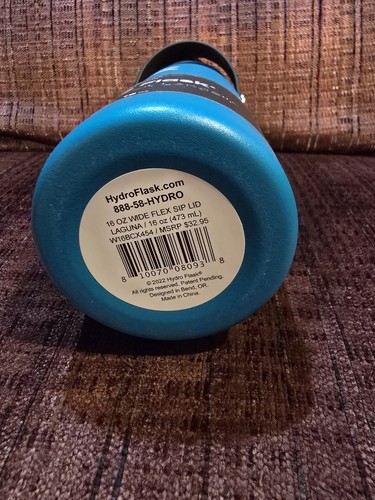 Hydroflask 16oz Wide Mouth Coffee Cup Laguna Blue NEW - Picture 2 of 3