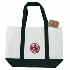 Trader Joe’s  Reusable Canvas Large Tote Bag New with Tags - GREEN