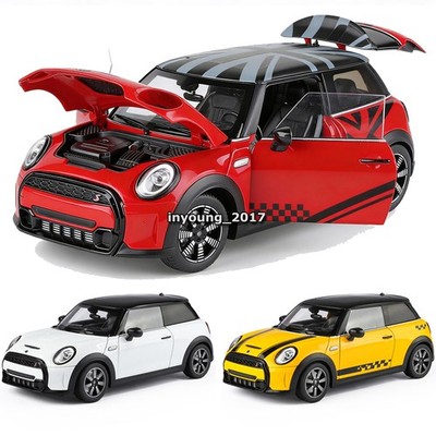 1:18 Mini Cooper S Model Car Diecast Metal Vehicle Doors Open Turning Wheels