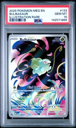 2025 POKEMON MEG EN-MEGA EVOLUTION ILLUSTRATION RARE #133 BULBASAUR PSA 10