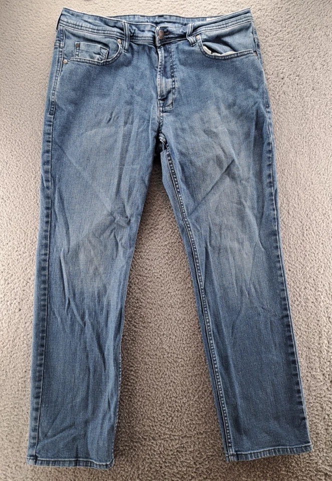 Jeans Buffalo David Bitton para Hombres 36x32 Azul Jackson-X Pierna Recta Elastizados Denim Foto 2 de 4