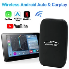 Wireless CarPlay AI box Android Auto Adapter Converter w/ Netflix YouTube WIFI