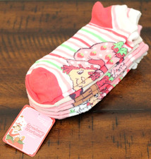 New STRAWBERRY SHORTCAKE SOCKS Adult Low Cut Ankle Sock 5 Pair Lot