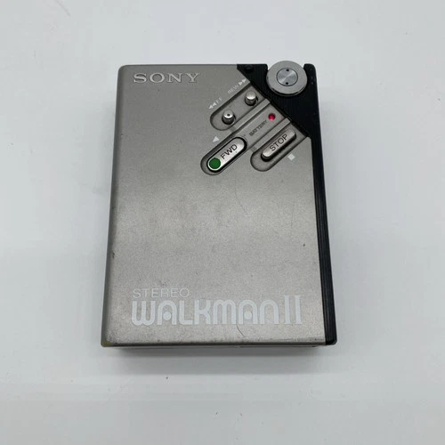 Vintage Sony Stereo Walkman II WM-2 Cassette Player Silver Metal Needs Belt