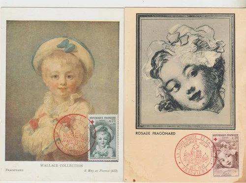 France 1962  2 FDC Maxi Cards  Red Cross issue   good condition