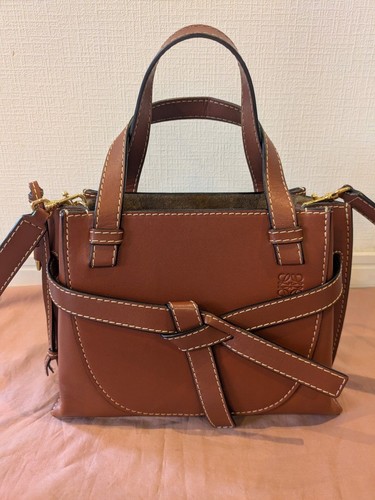 Good condition LOEWE LOEWE Gate Shoulder Bag Handbag Top Handle Brown 3way Small
