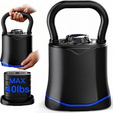 Adjustable Kettlebell，6-in-1 Quick Change Adjustable Kettlebell Set (6.5-40 LBS)