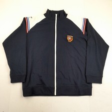 COTTON TRADERS Sweatshirt XL Navy Blue Mens Full Zip Cotton Blend Logo