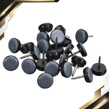 24Pcs Chair Leg Floor Protectors 5/8" PTFE Sliders Nail-on Pads Chair Glides