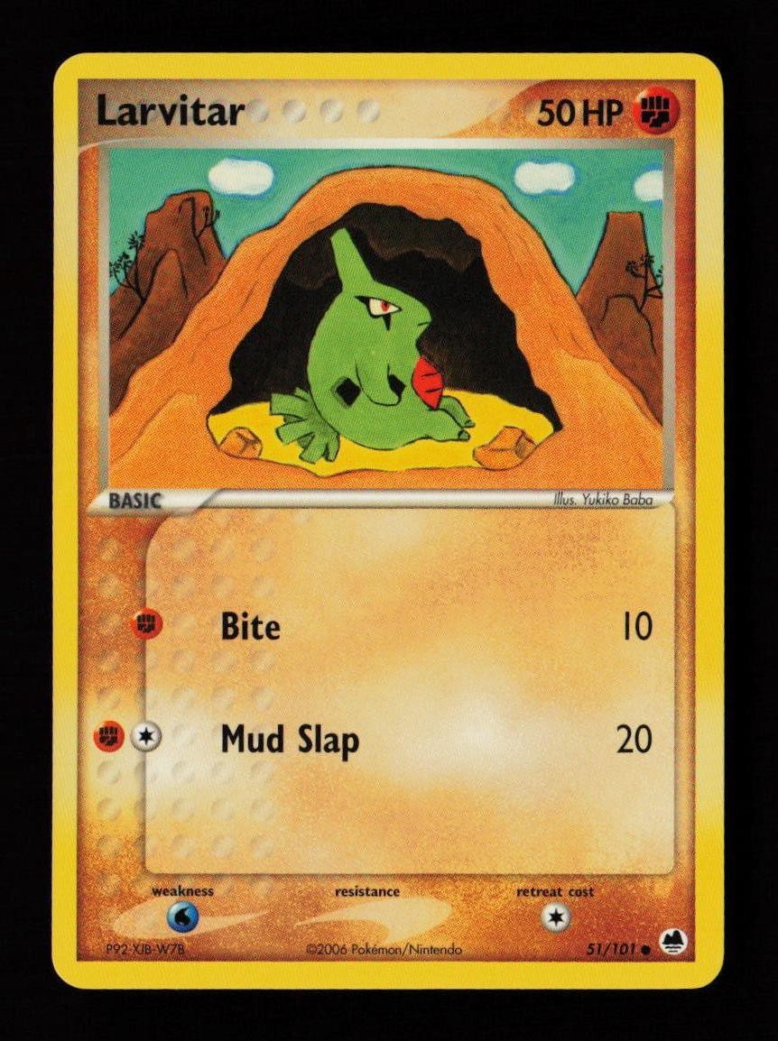 Larvitar 51/101 Common Dragon Frontiers Pokémon Card