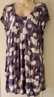 White Stuff Women's Long Top with pockets Size 16 Colour Purple/grey/pale green