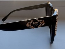 MCM MCM638S Cat Eye Sunglasses Black Gold Filigree Designer Frames