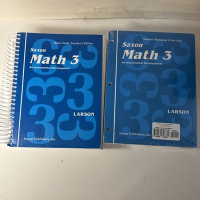 SAXON Math HOMESCOOL 3, Larson, 3rd GRADE, Teachers Edition, Workbooks, Flashcar