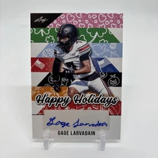 Gage Larvadain 2025 Leaf Happy Holidays Autograph - South Carolina Gamecocks
