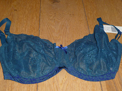 ELLE MACPHERSON INTIMATES TÜRKIS SPITZE BÜGEL BALKON BH 32 G NEU