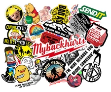 Funny Hard Hat Sticker (25 pack) Most Popular Tool Box joke s