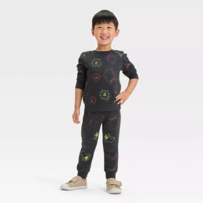 Boys Cat & Jack Halloween MONSTERS Sweatshirt & Jogger Pants Size 12 m 3T 4T NWT
