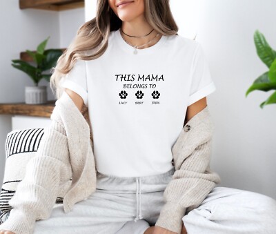 Katze Mama T-Shirt personalisiert Diese Mama gehört Katzenmama Geschenk, Mutter Geschenk