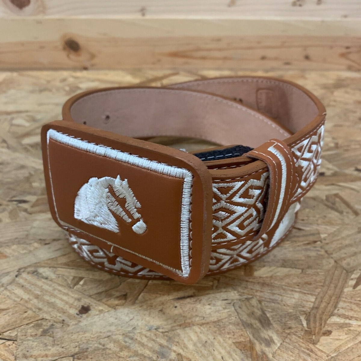 Authentic Mexican Charro Bordado Belt Handmade Leather  display picture 1