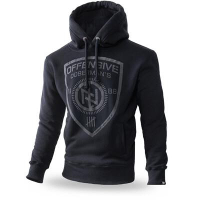 Kapuzenpullover Bluse Schwarz Dobermans Aggressive Vikings Valhalla Shield BK237