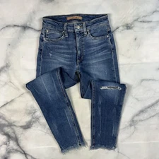 Joes Jeans The Charlie High Rise Skinny Crop Jeans Size 24 Fray Hem Neelam Wash