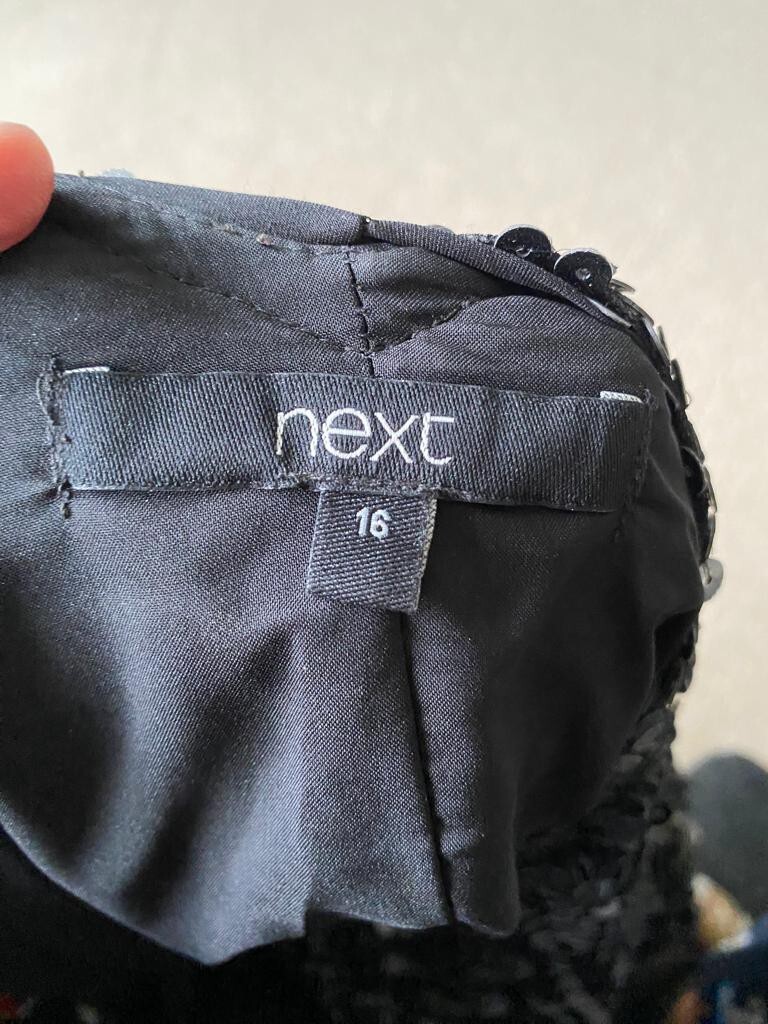 Ladies NEXT Black Party Dress Size 16 eBay