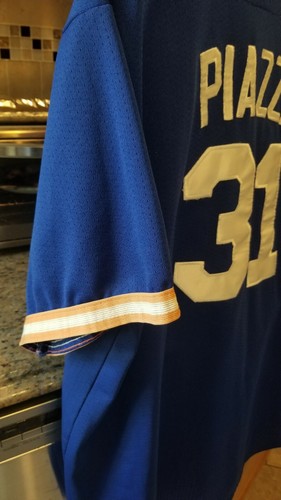 Vintage Majestic MLB Baseball Mike Piazza NY Mets authentic Blue RARW JERSEY XXL - Picture 10 of 12