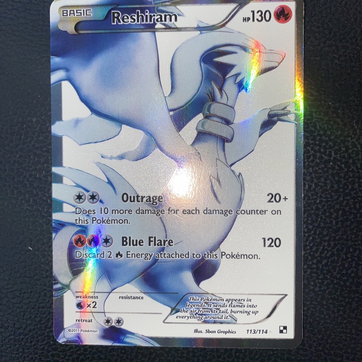 Reshiram (113 Full Art) 113/114 Black & White Holo | eBay