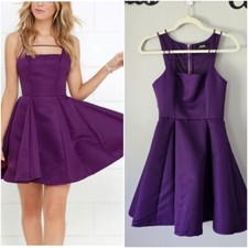 Lulu's Gift of Rhyme Purple Skater Dress Size Small