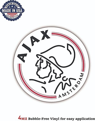AJAX FC SOCCER HOLLAND VINYL DECAL STICKER CAR BUMPER 4MIL BUBBLE FREE US MADE