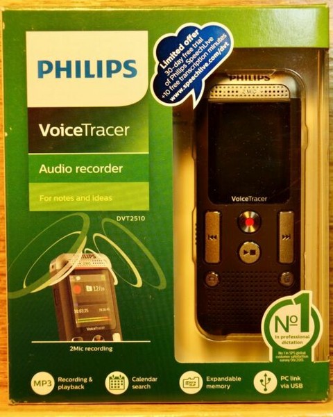 Philips Voice Tracer Dvt2510 With 2 Mic Stereo Recording For Sale 