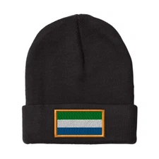 Beanies for Men Sierra Leone Embroidery Winter Hats Women Acrylic Skull Cap