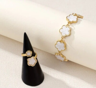 #Klee Bettelarmband und Ring Set Retro schlichter Stil modisch...