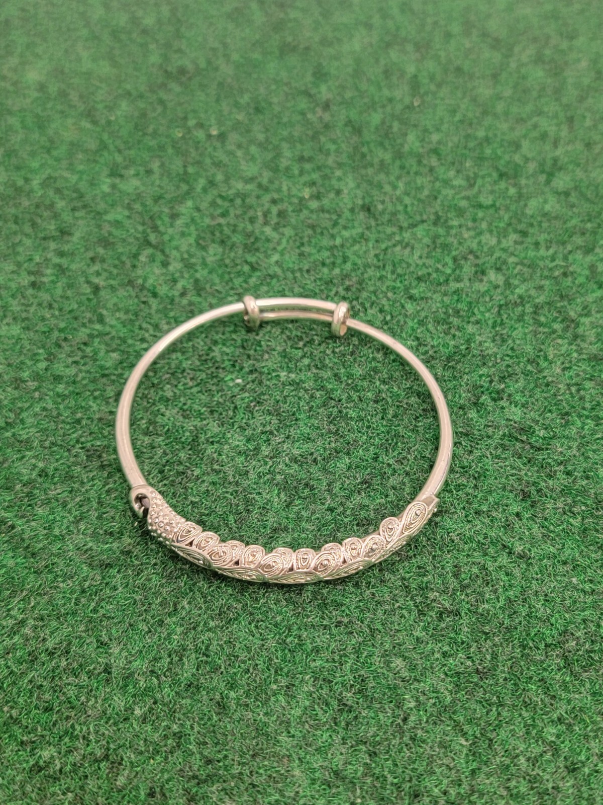 D08 Peacock Phoenix 999 Fine Silver Bangle Bracelet-image