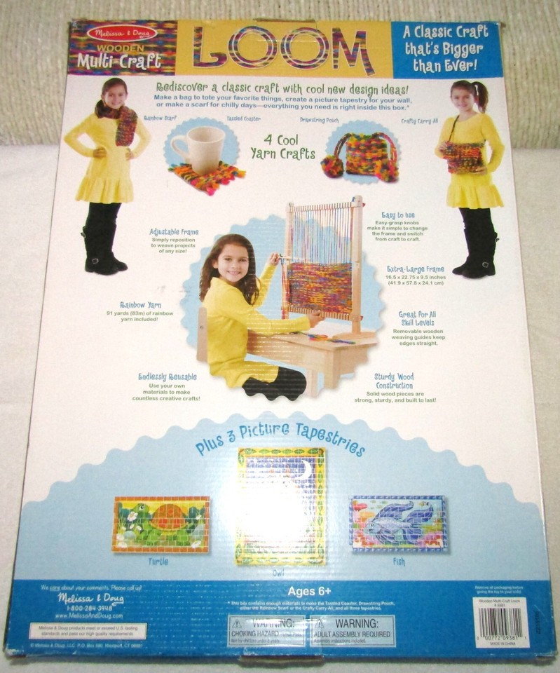Melissa & Doug Wooden MultiCraft Weaving Loom, Large Upright Frame. eBay